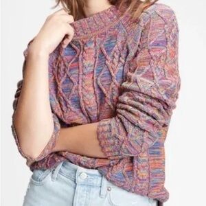 GAP Women's Multicolor Knit Sweater cable knit Medium
